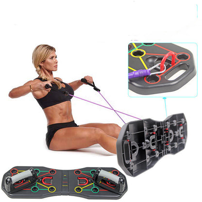 Multifunktionales Push-up Board mit Widerstandsbändern - Komplettes Fitness-Set für Zuhause & Unterwegs